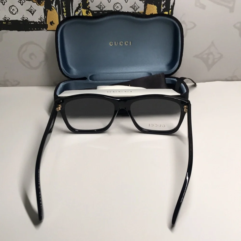 New Authentic Gucci Black Eyeglasses GG1177o 004